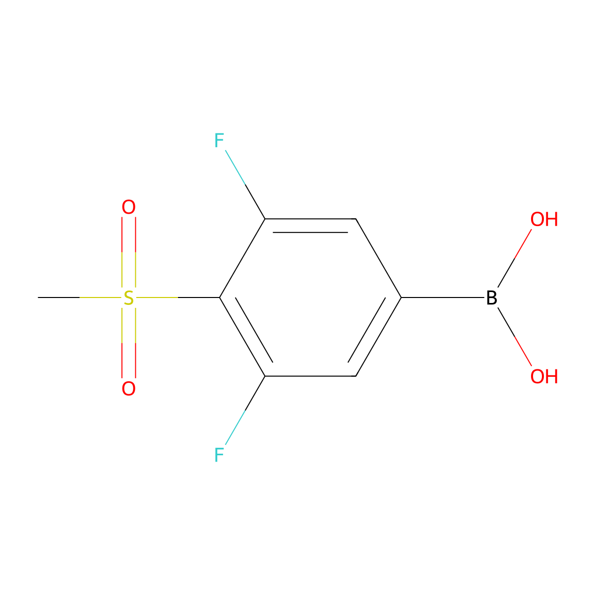 (3,5-Difluoro-4-(methylsulfonyl)phenyl)boronic acid molecular structure, CAS 2765195-62-6