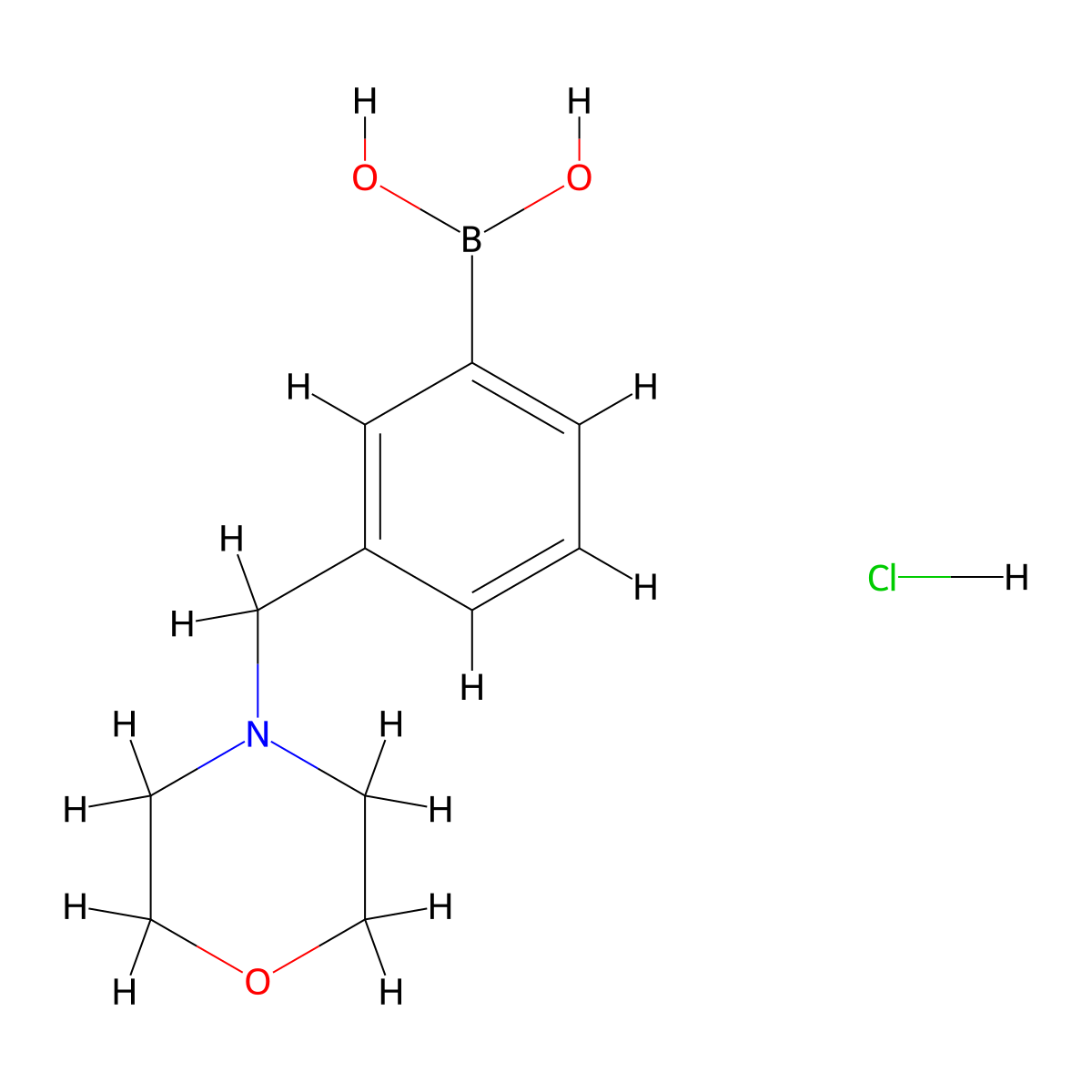 [3-(4-Morpholinylmethyl)phenyl]boronic acid hydrochloride molecular structure, CAS 2765197-38-2