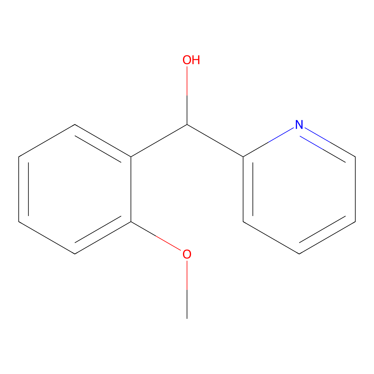 alpha-(2-Methoxyphenyl)-2-pyridinemethanol molecular structure, CAS 27652-91-1