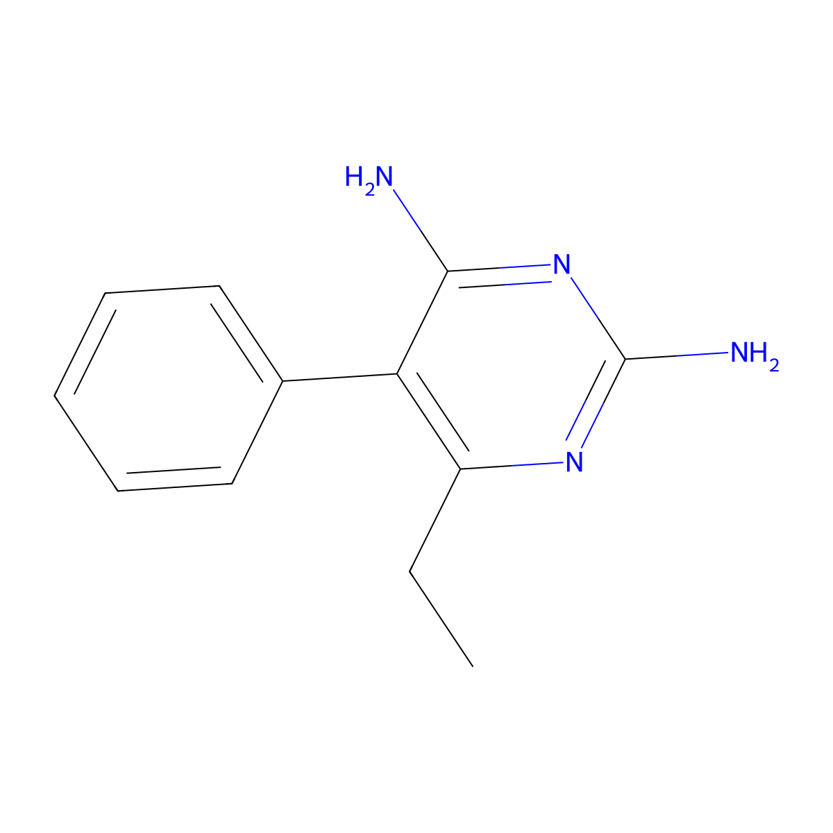 Diamino-5-phenyl-6-ethylpyrimidine, 2,4- molecular structure, CAS 27653-49-2
