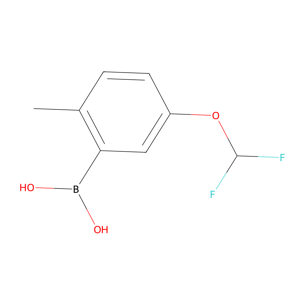(5-(Difluoromethoxy)-2-methylphenyl)boronic acid molecular structure, CAS 2765316-00-3
