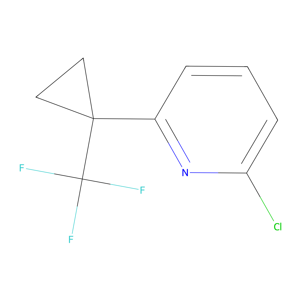2-Chloro-6-[1-(trifluoromethyl)cyclopropyl]pyridine molecular structure, CAS 2765316-19-4