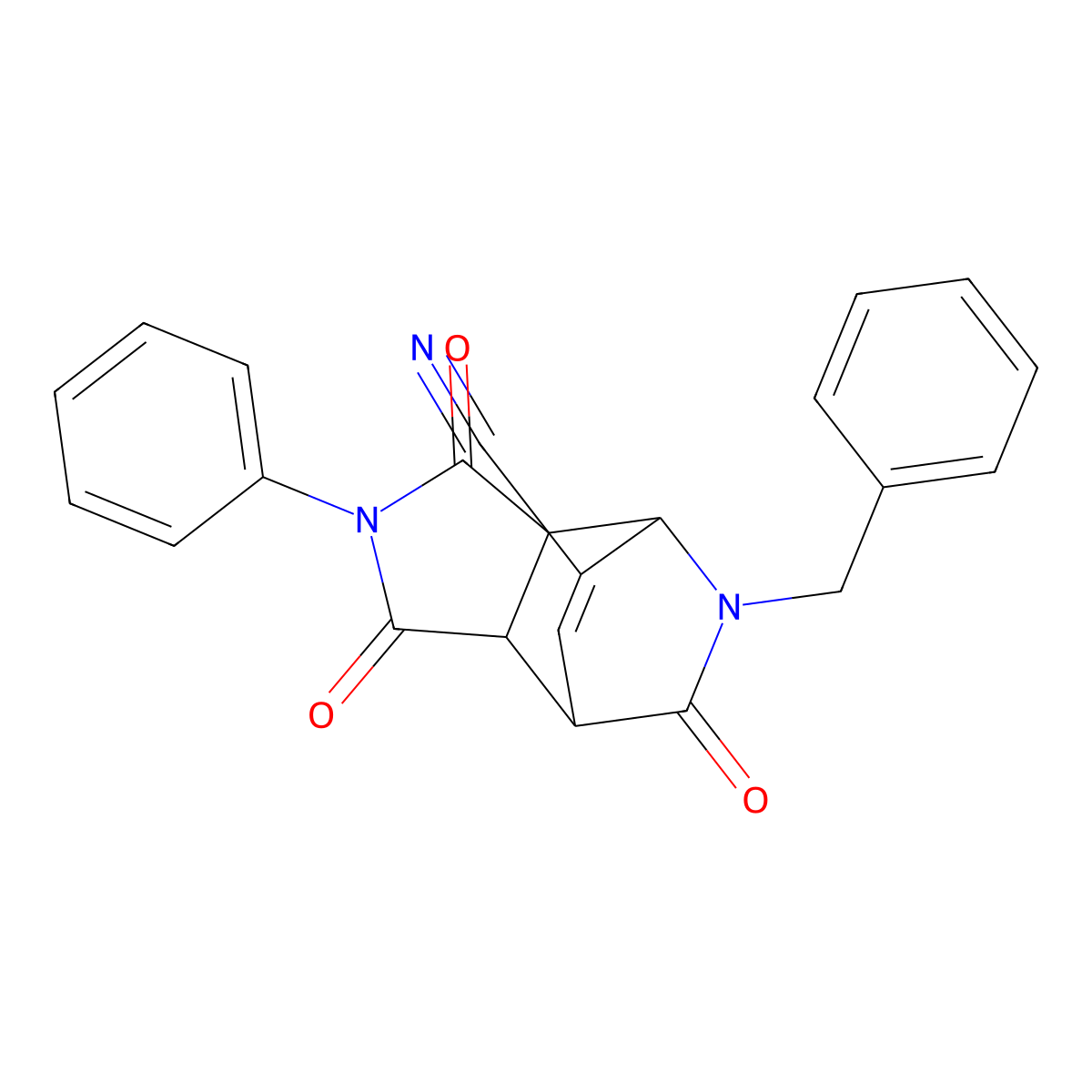 (1R,7R)-8-benzyl-3,5,9-trioxo-4-phenyl-4,8-diazatricyclo[5.2.2.02,6]undec-10-ene-11-carbonitrile molecular structure, CAS 2765319-65-9