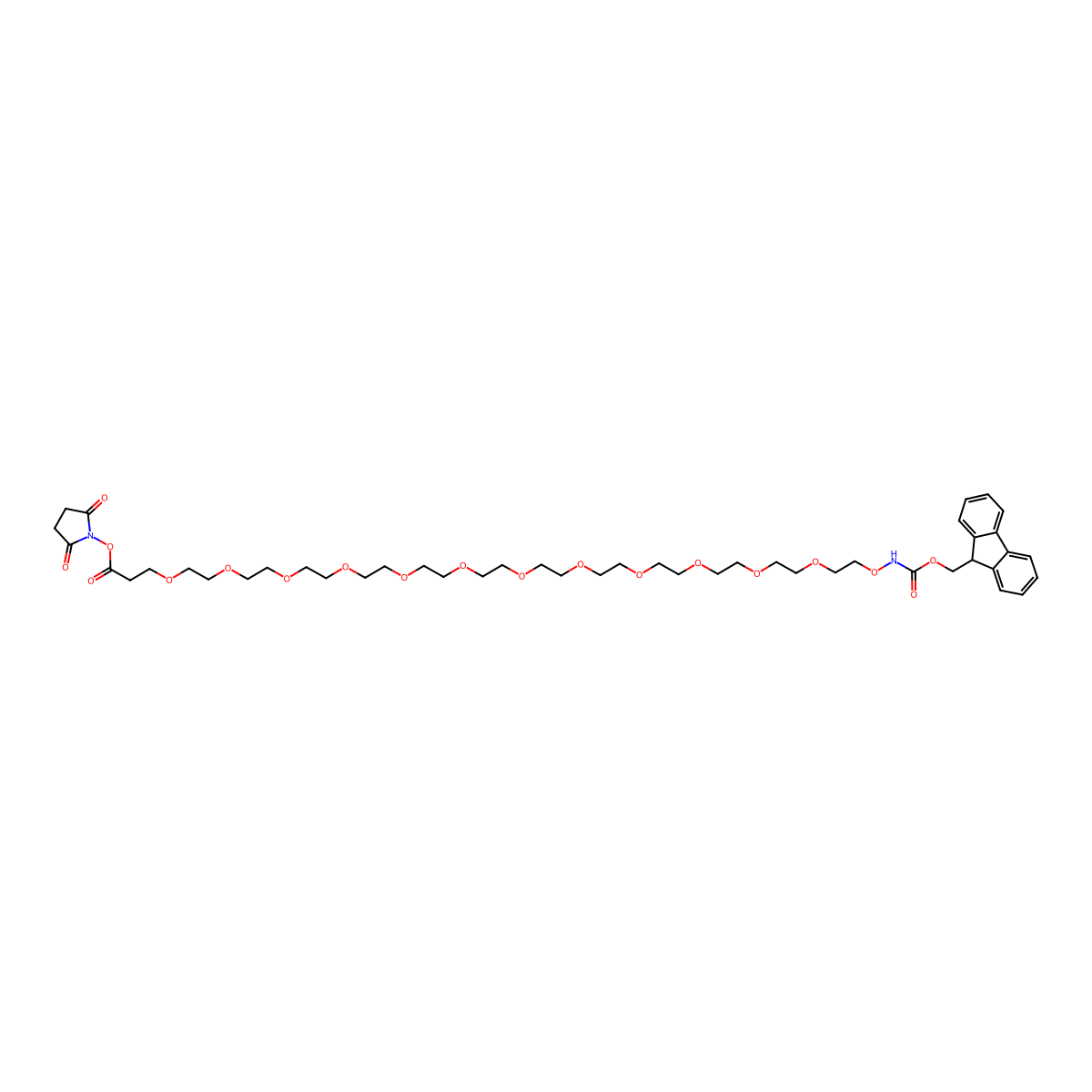 Fmoc-aminooxy-PEG12-NHS ester molecular structure, CAS 2765338-86-9