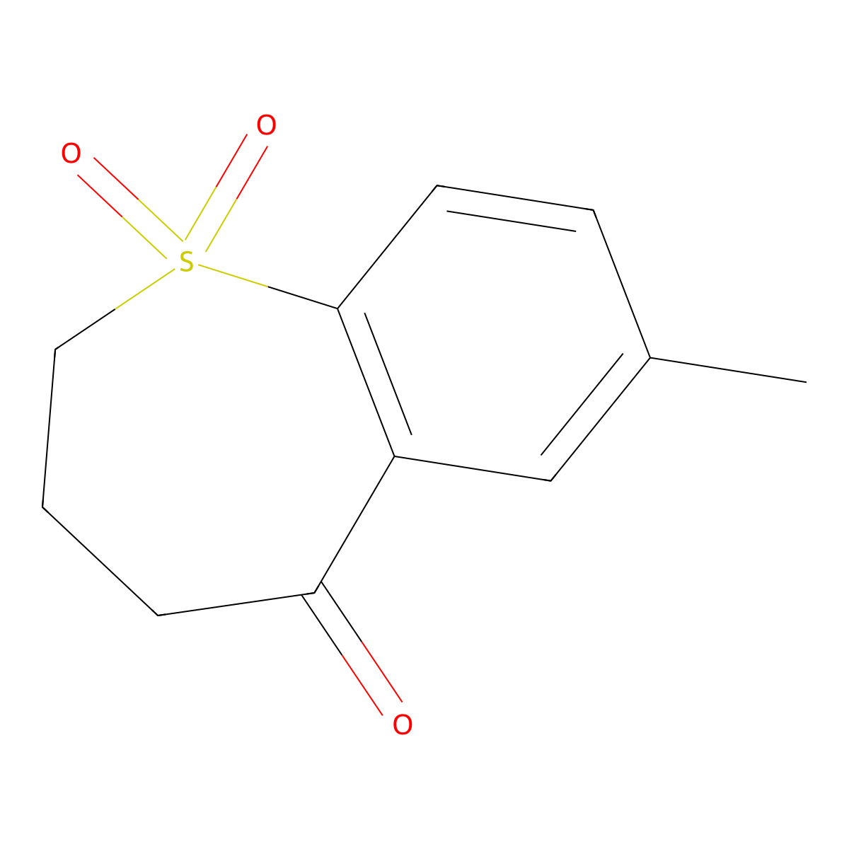 7-methyl-3,4-dihydro-1-benzothiepin-5(2H)-one 1,1-dioxide molecular structure, CAS 27654-66-6