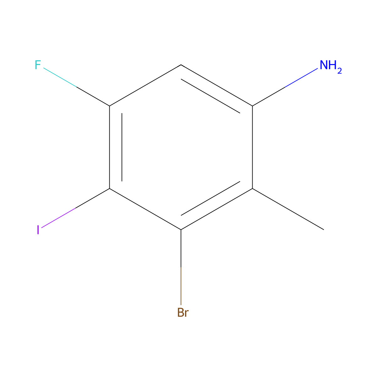 3-Bromo-5-fluoro-4-iodo-2-methylaniline molecular structure, CAS 2765413-92-9