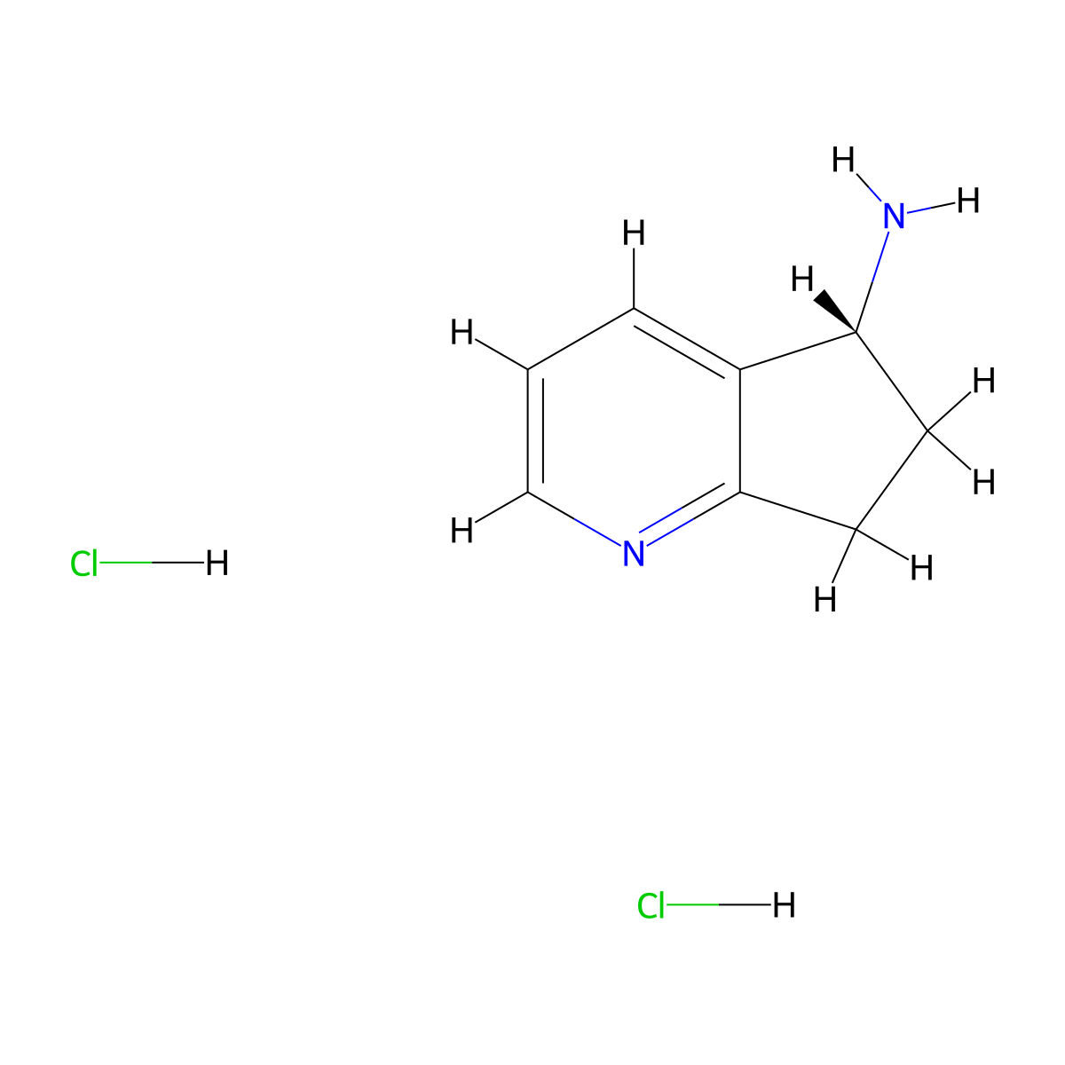 (5R)-6,7-Dihydro-5H-cyclopenta[B]pyridin-5-amine dihydrochloride molecular structure, CAS 2765452-27-3