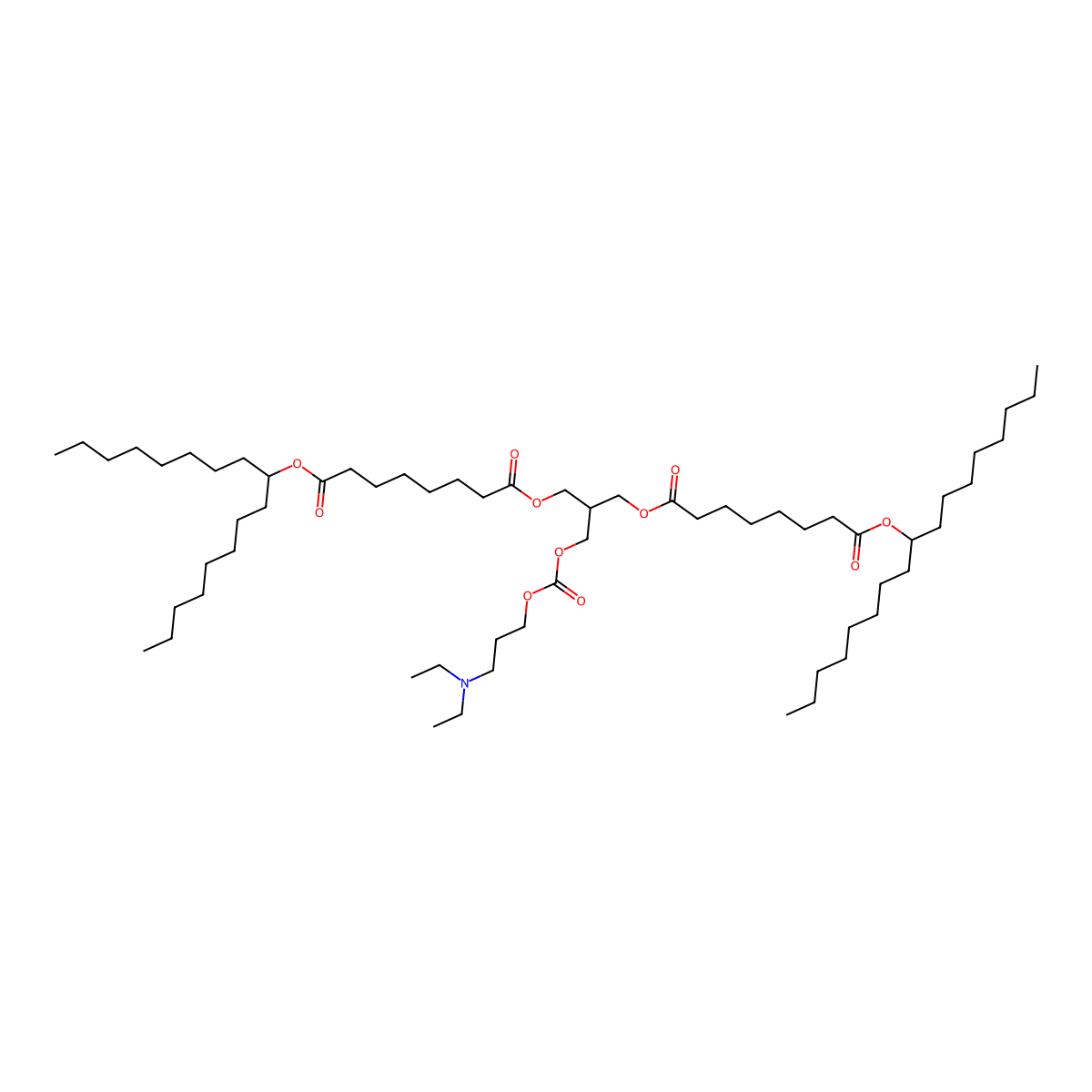 O'1,O1-(2-((((3-(Diethylamino)propoxy)carbonyl)oxy)methyl)propane-1,3-diyl) 8,8'-DI(heptadecan-9-YL) DI(octanedioate) molecular structure, CAS 2765519-47-7
