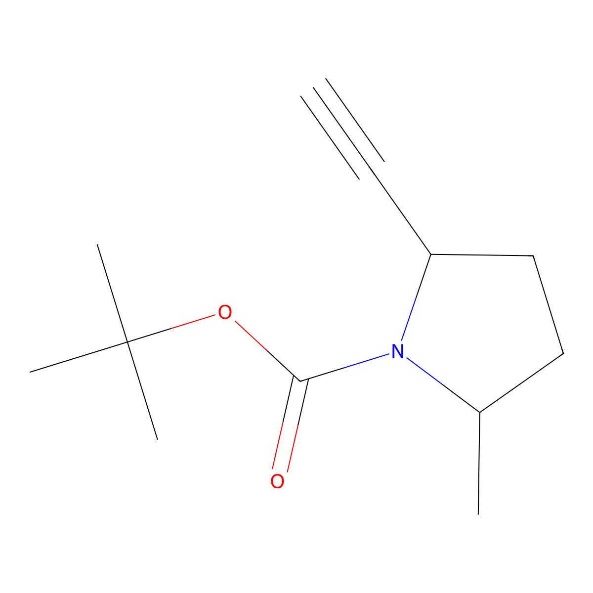 Tert-butyl (2S,5S)-2-ethynyl-5-methylpyrrolidine-1-carboxylate molecular structure, CAS 2765531-34-6