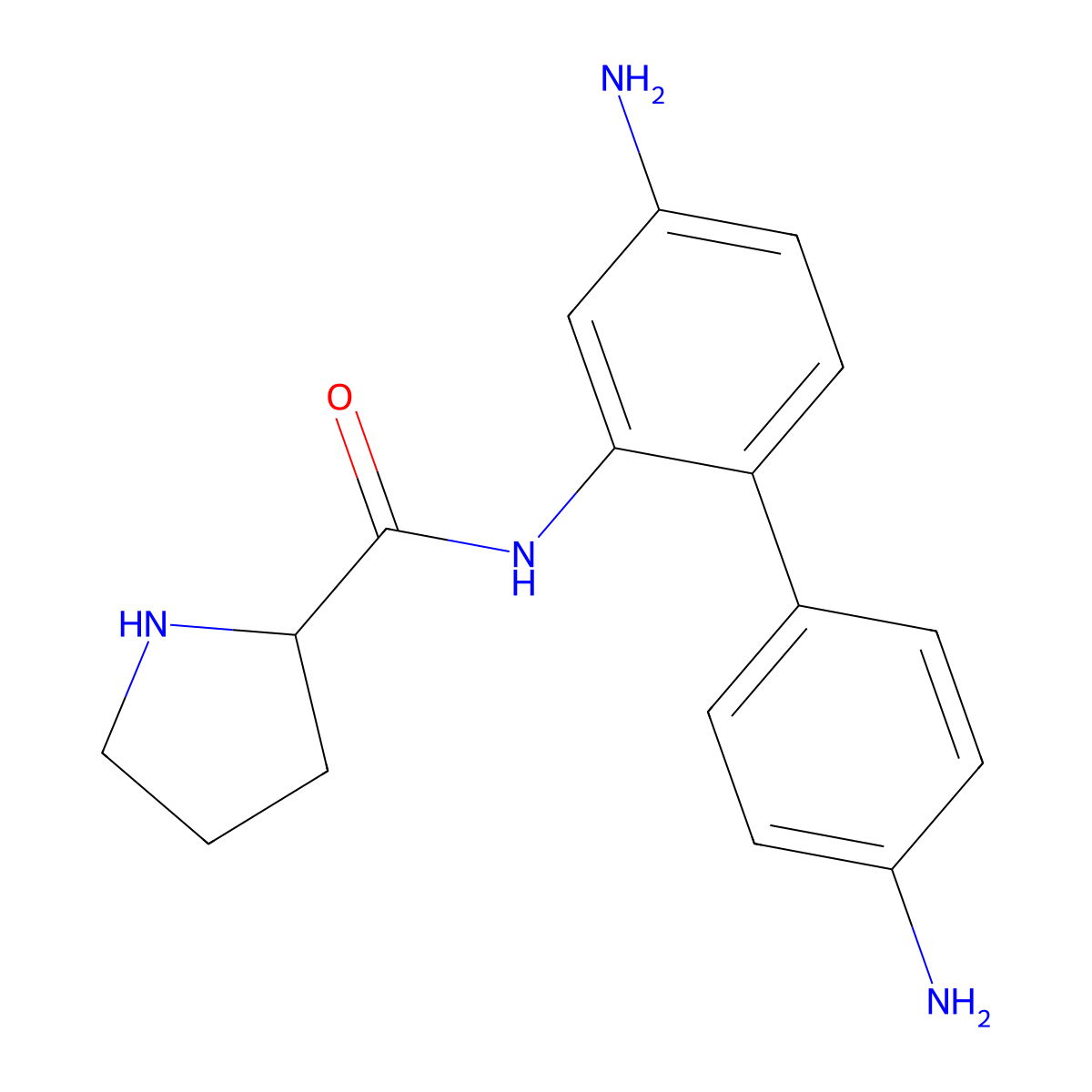 (S)-N-(4,4'-Diamino-[1,1'-biphenyl]-2-YL)pyrrolidine-2-carboxamide molecular structure, CAS 2765562-60-3
