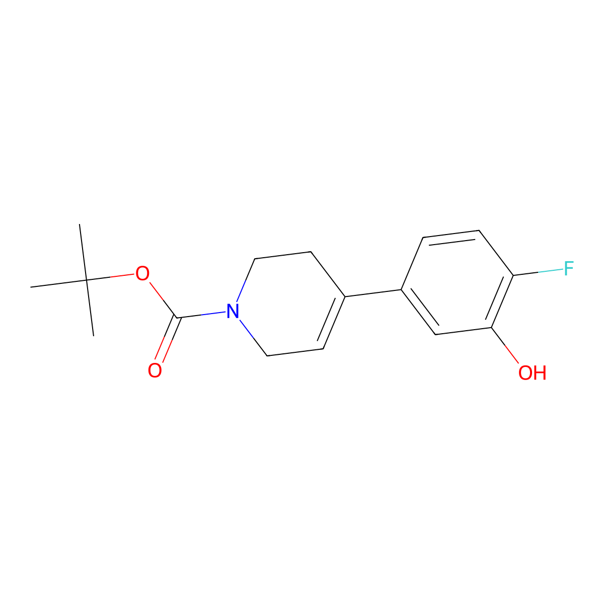 tert-butyl 4-(4-fluoro-3-hydroxyphenyl)-3,6-dihydropyridine-1(2H)-carboxylate molecular structure, CAS 2765595-48-8