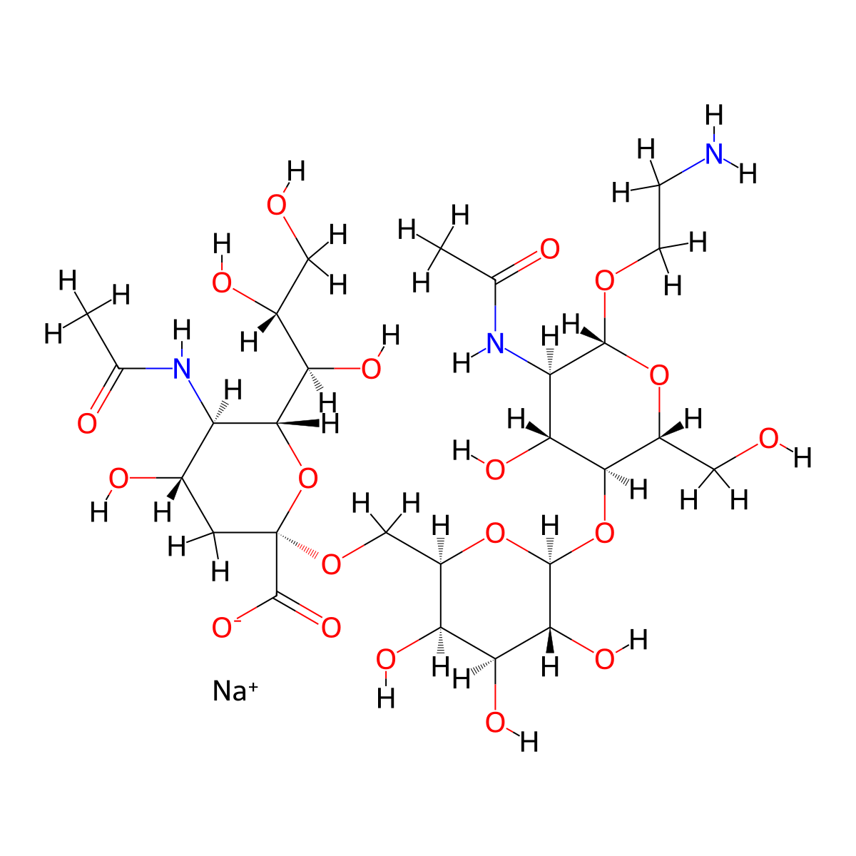 Neu5acalpha(2-6)galbeta(1-4)glcnac-beta-ethylamine molecular structure, CAS 2765625-81-6
