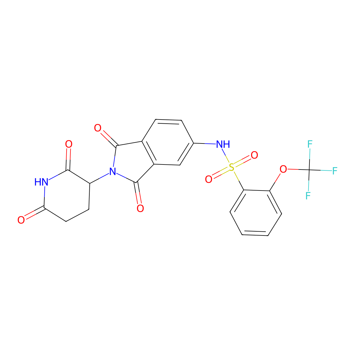 N-(2-(2,6-Dioxopiperidin-3-yl)-1,3-dioxoisoindolin-5-yl)-2-(trifluoromethoxy)benzenesulfonamide molecular structure, CAS 2765625-93-0