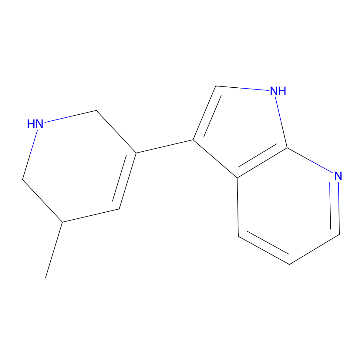 (3R)-3-Methyl-5-{1H-pyrrolo[2,3-b]pyridin-3-yl}-1,2,3,6-tetrahydropyridine molecular structure, CAS 2765652-48-8