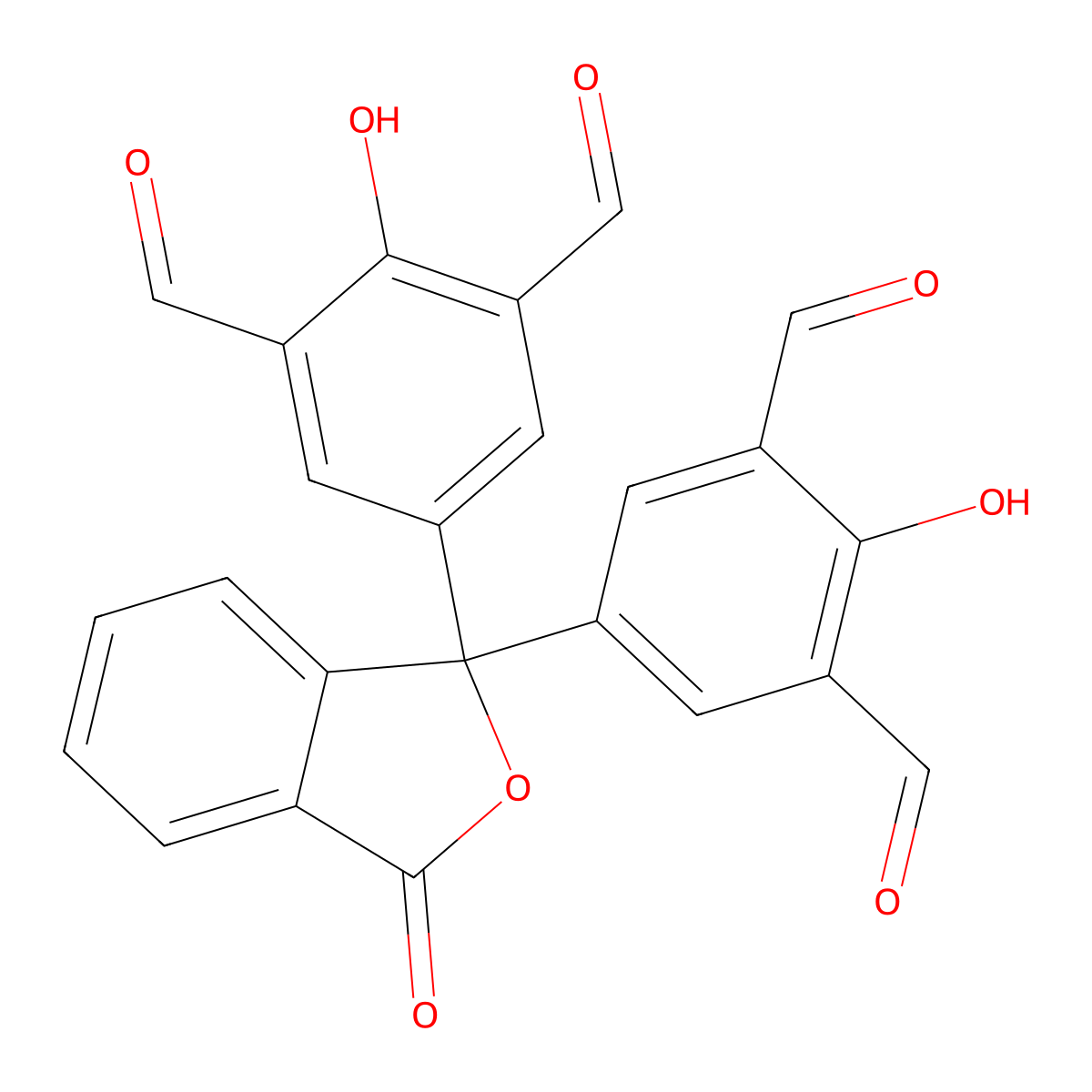 5,5'-(3-Oxo-1,3-dihydroisobenzofuran-1,1-diyl)bis(2-hydroxyisophthalaldehyde) molecular structure, CAS 2765672-52-2