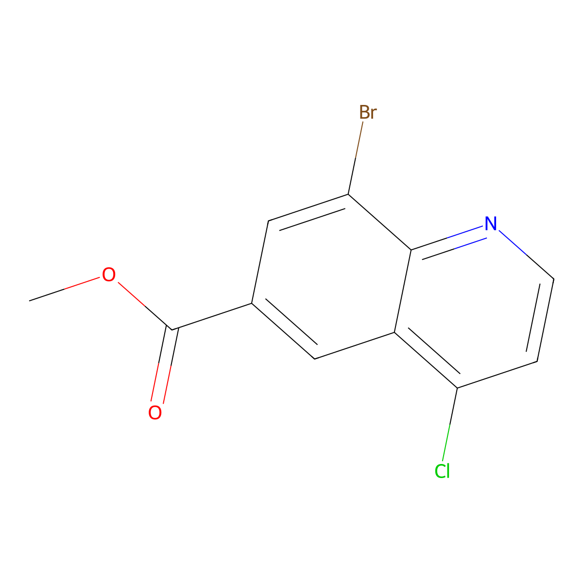 Methyl 8-bromo-4-chloroquinoline-6-carboxylate molecular structure, CAS 2765807-80-3