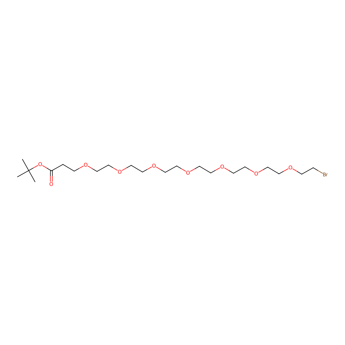 Bromo-PEG7-Boc molecular structure, CAS 2766000-37-5