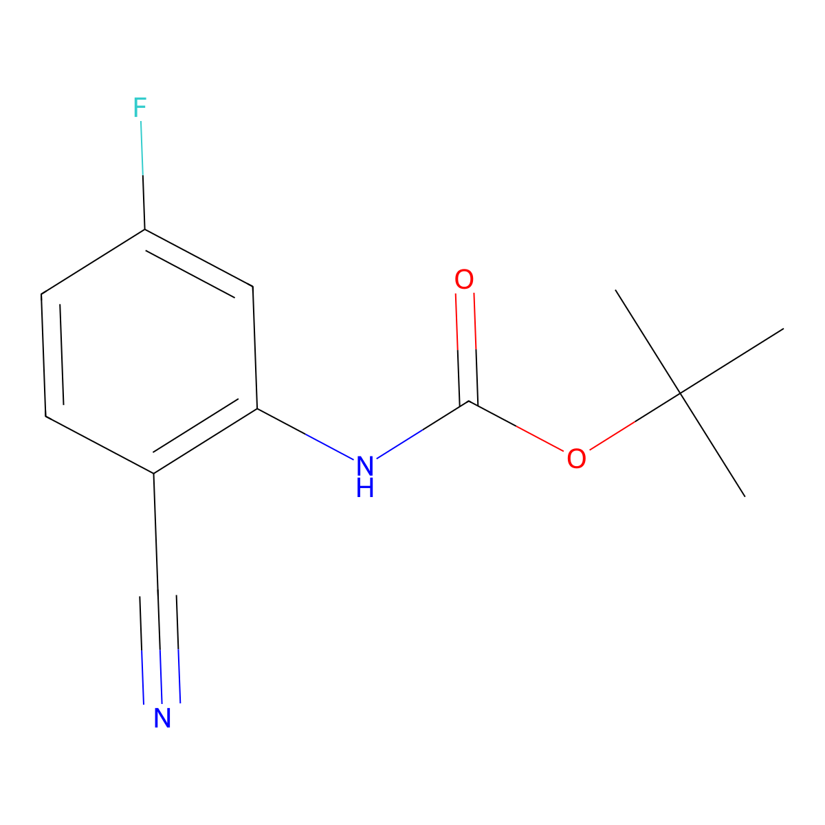 tert-butyl N-(2-cyano-5-fluorophenyl)carbamate molecular structure, CAS 2766069-02-5