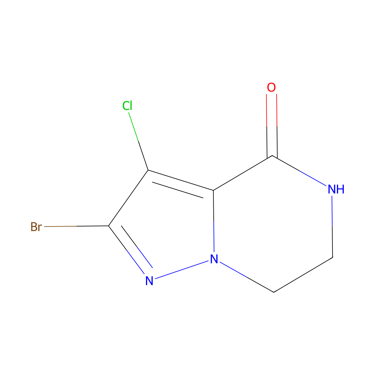 2-Bromo-3-chloro-6,7-dihydropyrazolo[1,5-a]pyrazin-4(5H)-one molecular structure, CAS 2766230-77-5