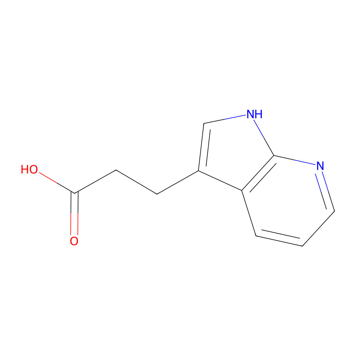 3-(1H-pyrrolo[2,3-b]pyridin-3-yl)propanoic acid molecular structure, CAS 27663-72-5