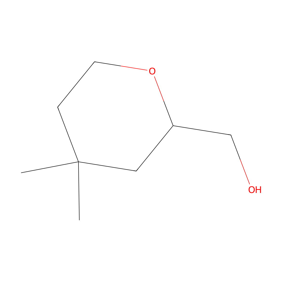 (4,4-Dimethyltetrahydro-2H-pyran-2-yl)methanol molecular structure, CAS 2766302-49-0