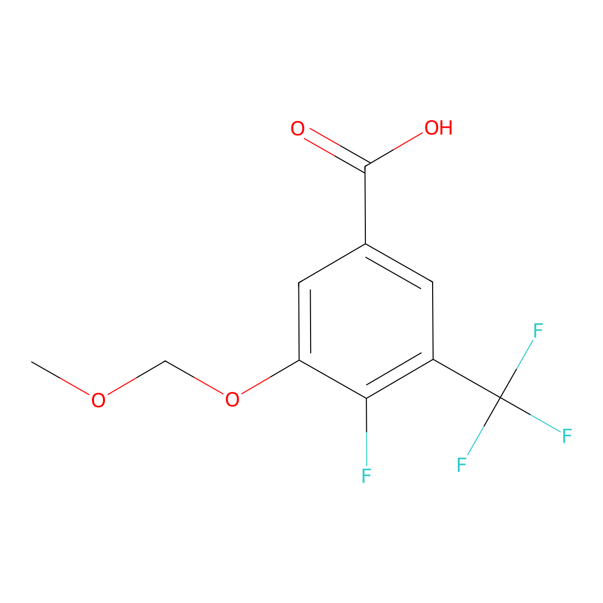 4-Fluoro-3-(methoxymethoxy)-5-(trifluoromethyl)benZoic acid molecular structure, CAS 2766311-68-4