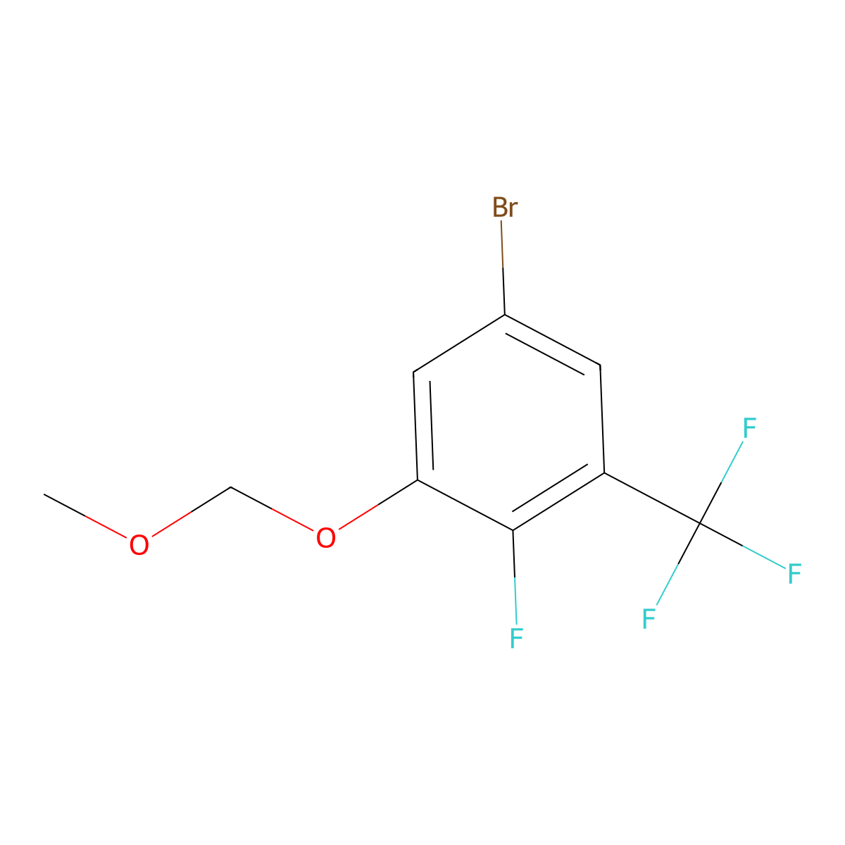 5-Bromo-2-fluoro-1-(methoxymethoxy)-3-(trifluoromethyl)benZene molecular structure, CAS 2766311-69-5