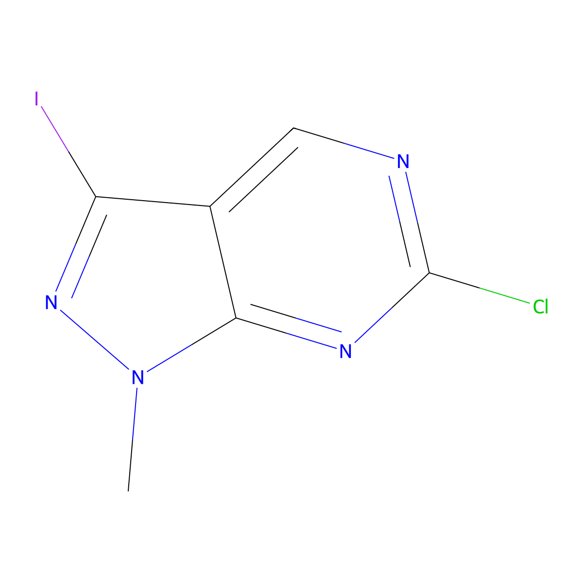 6-Chloro-3-iodo-1-methyl-1H-pyrazolo[3,4-D]pyrimidine molecular structure, CAS 2766312-12-1