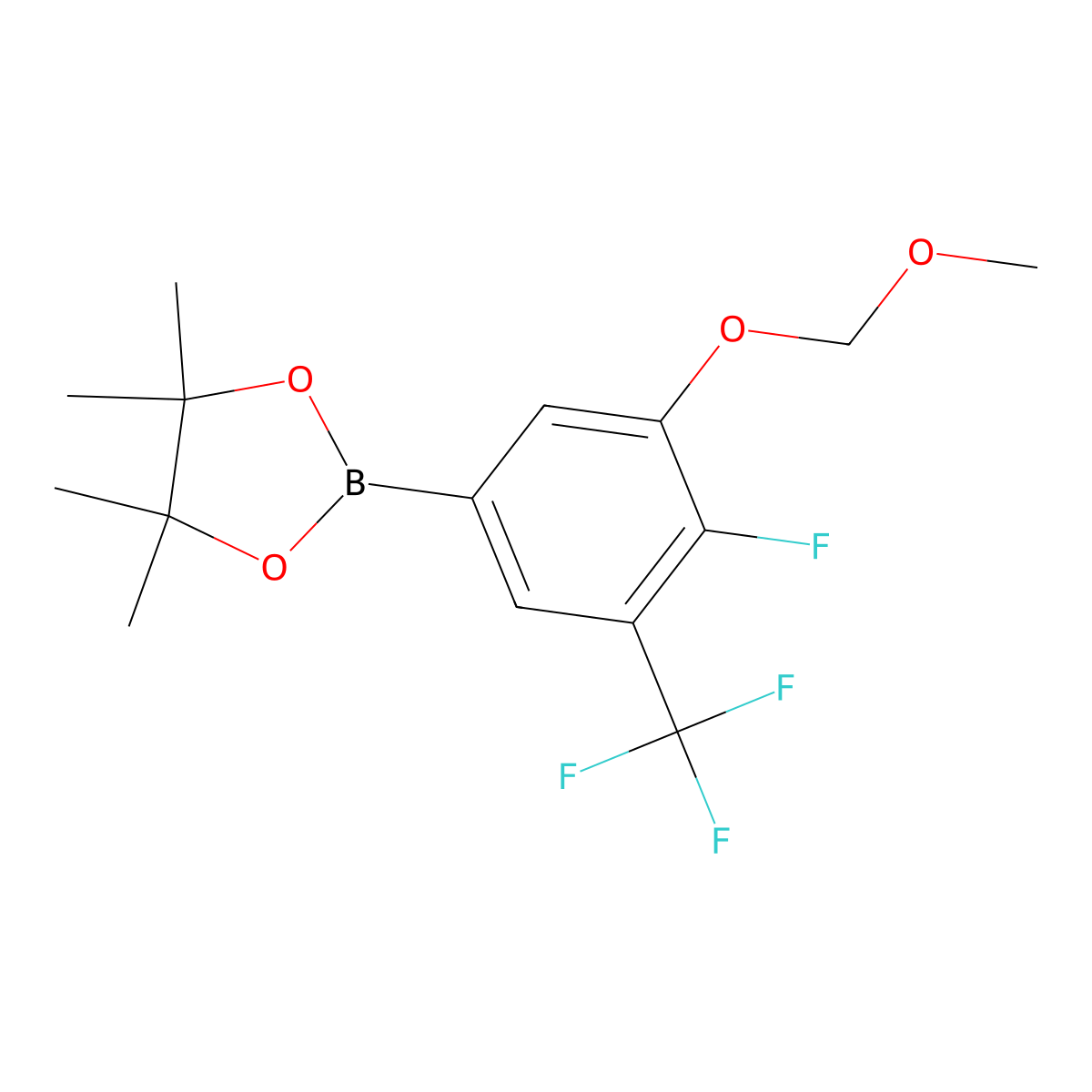 2-(4-Fluoro-3-(methoxymethoxy)-5-(trifluoromethyl)phenyl)-4,4,5,5-tetramethyl-1,3,2-dioxaborolane molecular structure, CAS 2766401-02-7
