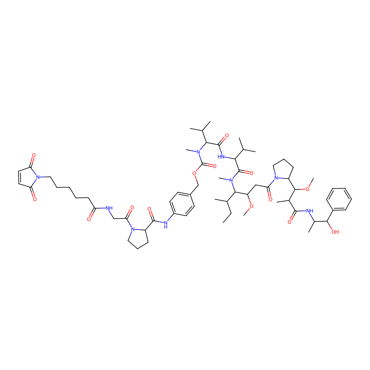 Mc-Pro-PAB-MMAE molecular structure, CAS 2766450-03-5