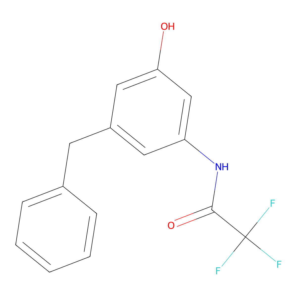 N-(3-benzyl-5-hydroxyphenyl)-2,2,2-trifluoroacetamide molecular structure, CAS 2766463-50-5