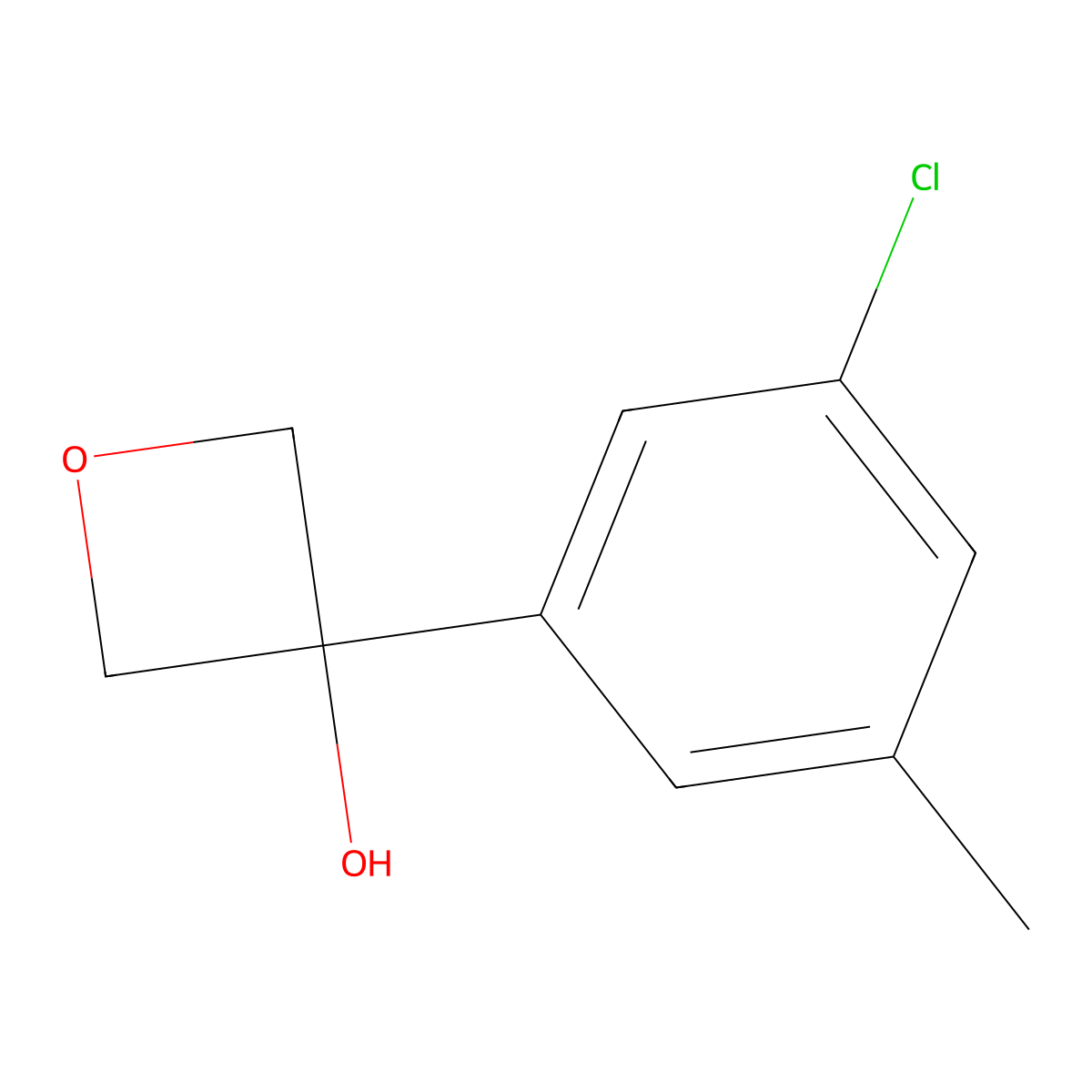 3-Oxetanol, 3-(3-chloro-5-methylphenyl)- molecular structure, CAS 2766483-57-0