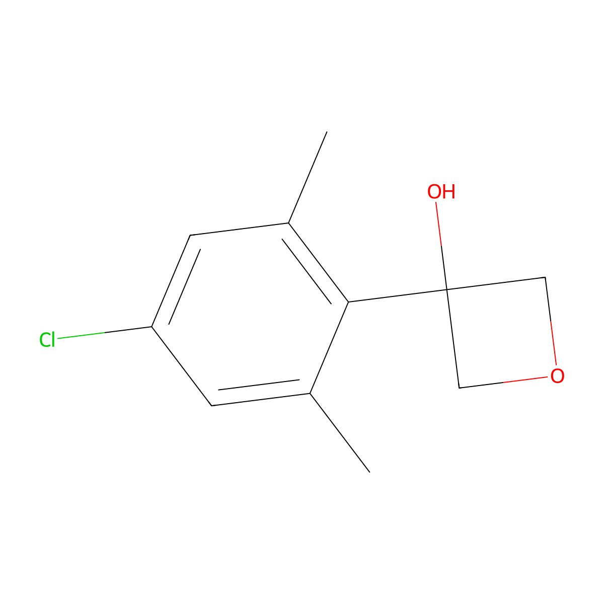 3-Oxetanol, 3-(4-chloro-2,6-dimethylphenyl)- molecular structure, CAS 2766483-75-2