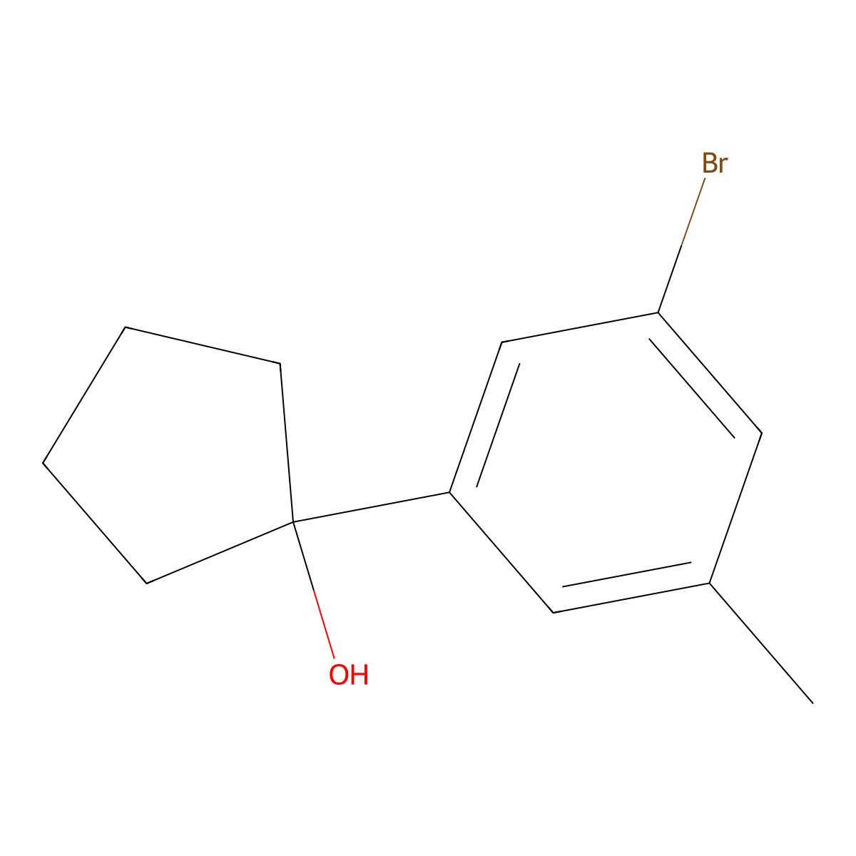 1-(3-Bromo-5-methylphenyl)cyclopentanol molecular structure, CAS 2766483-77-4