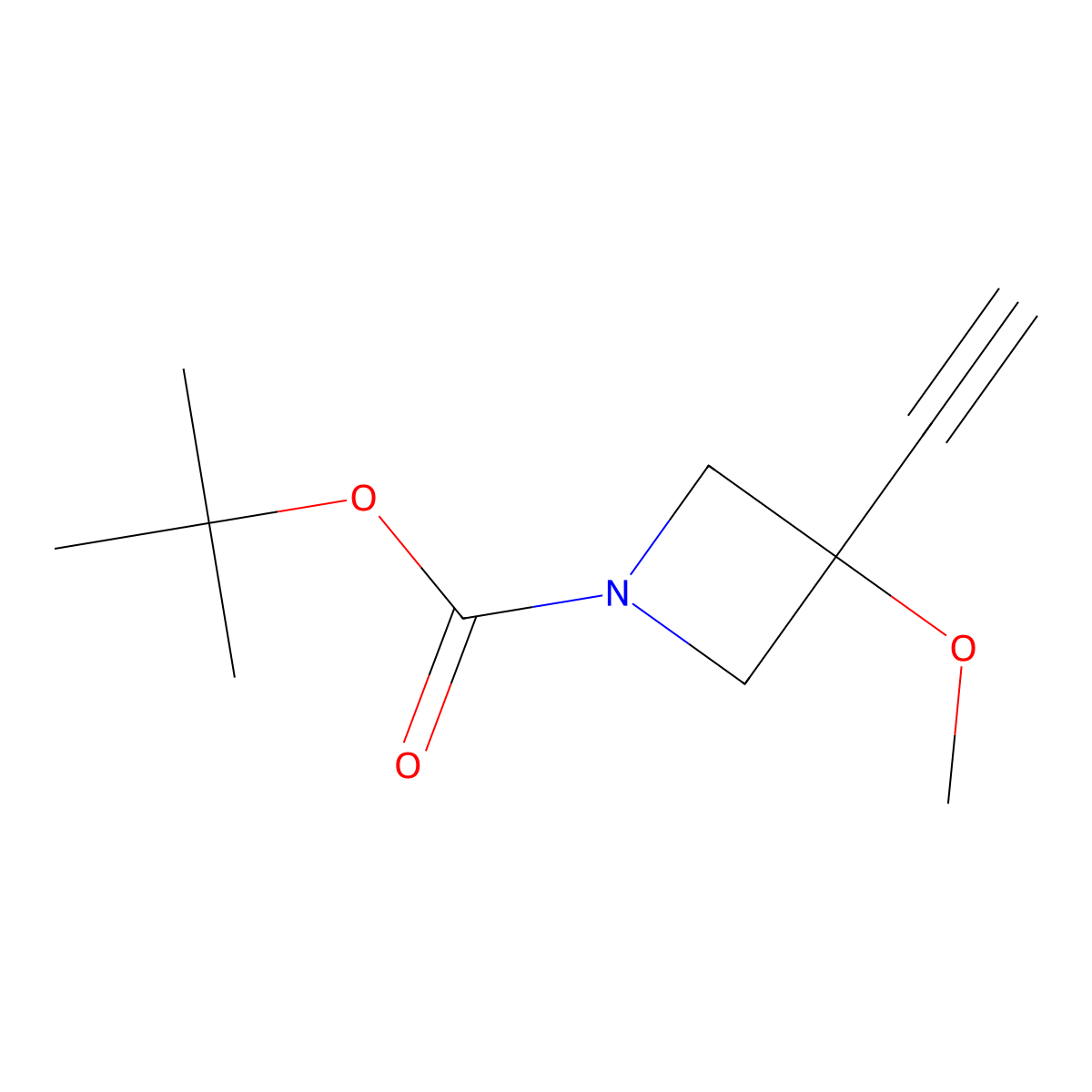 Tert-butyl 3-ethynyl-3-methoxyazetidine-1-carboxylate molecular structure, CAS 2766683-05-8
