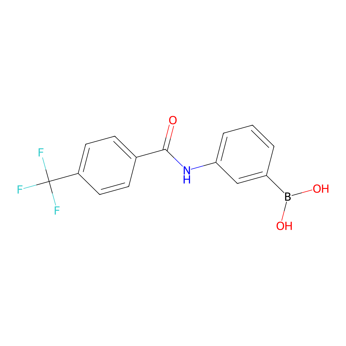 (3-(4-(Trifluoromethyl)benzamido)phenyl)boronic acid molecular structure, CAS 276669-71-7