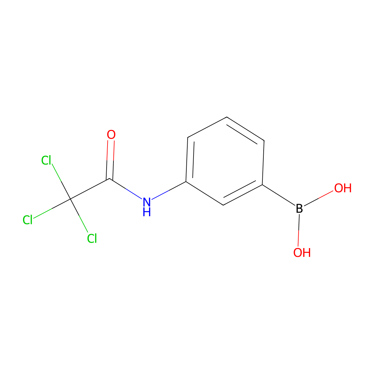 (3-(2,2,2-Trichloroacetamido)phenyl)boronic acid molecular structure, CAS 276669-74-0