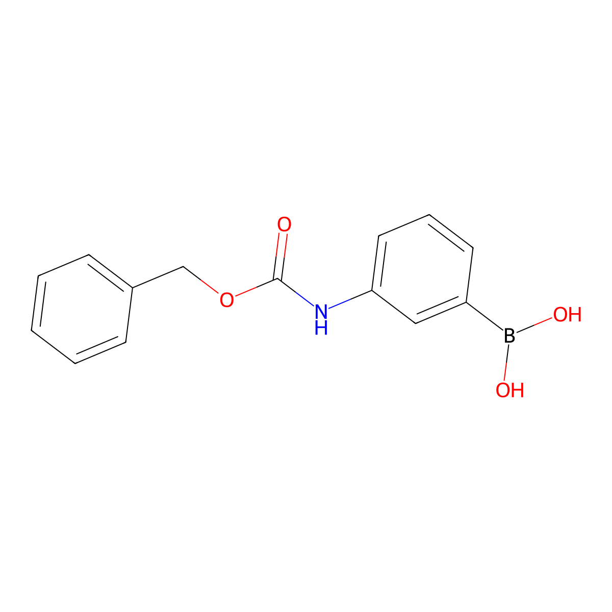 Carbamic acid, (3-boronophenyl)-, C-(phenylmethyl) ester molecular structure, CAS 276669-75-1