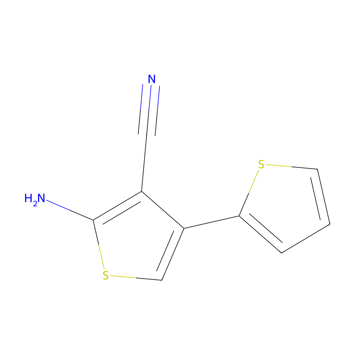5'-Amino-2,3'-bithiophene-4'-carbonitrile molecular structure, CAS 276670-60-1