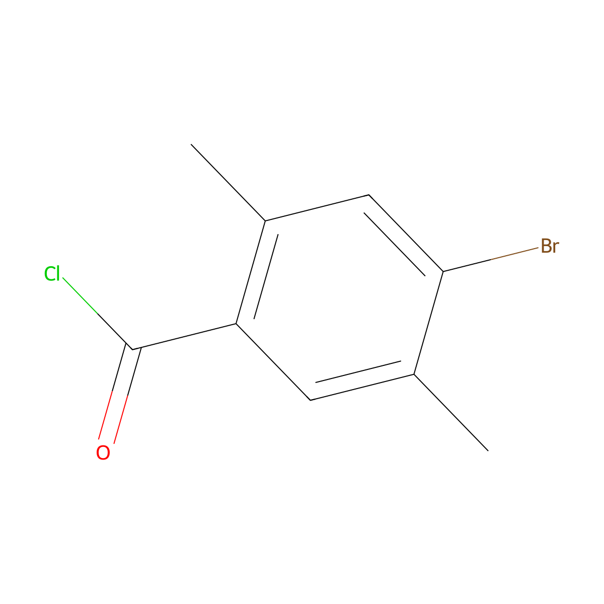 4-Bromo-2,5-dimethylbenzoyl chloride molecular structure, CAS 276678-65-0