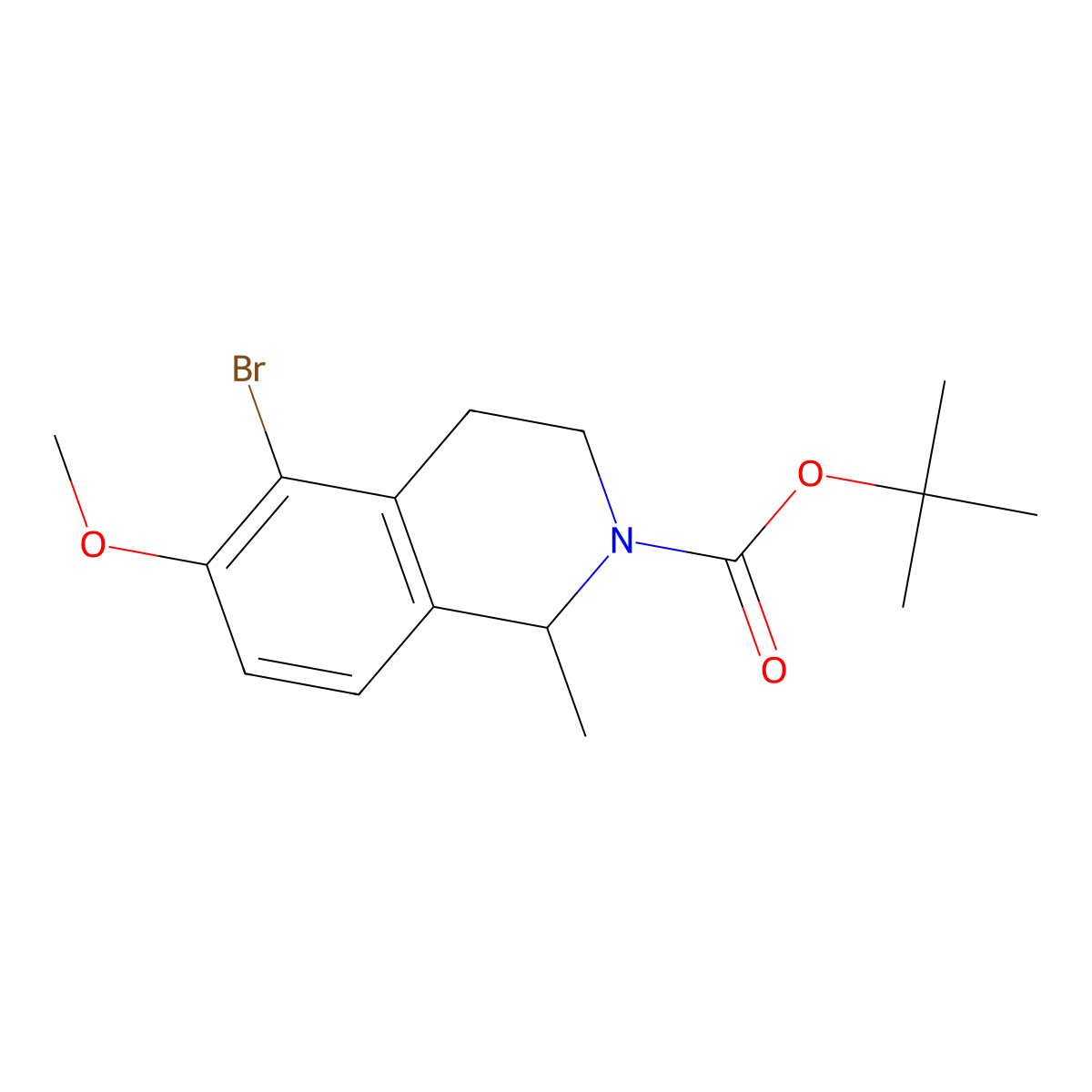 tert-Butyl (R)-5-bromo-6-methoxy-1-methyl-3,4-dihydroisoquinoline-2(1H)-carboxylate molecular structure, CAS 2766799-87-3