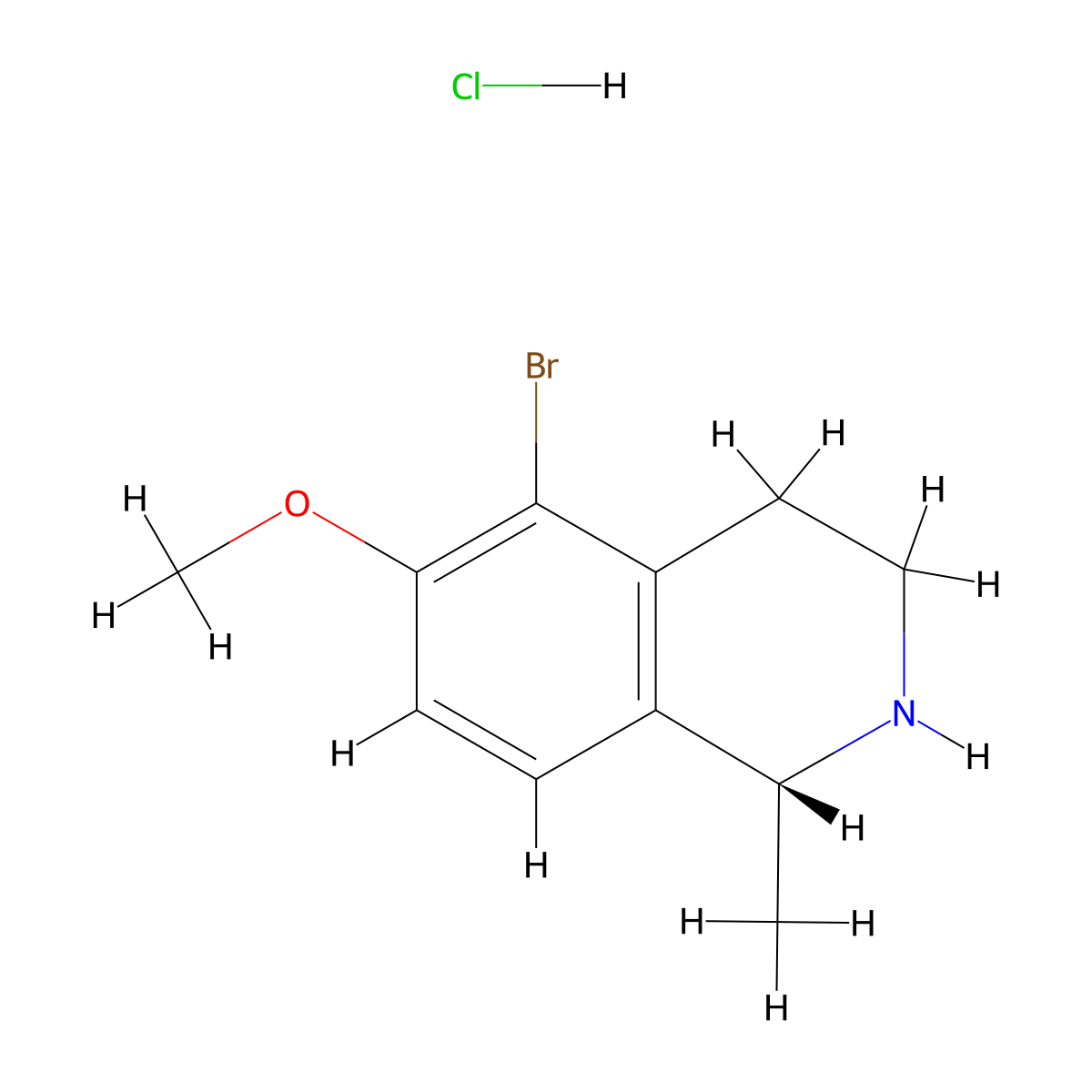 (R)-5-Bromo-6-methoxy-1-methyl-1,2,3,4-tetrahydroisoquinoline hydrochloride molecular structure, CAS 2766799-89-5