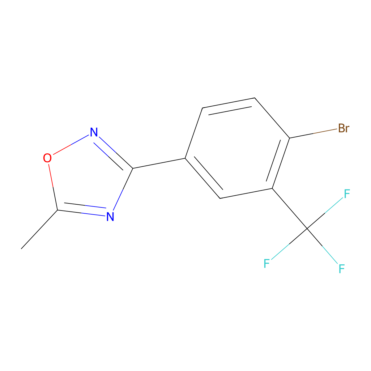 3-[4-Bromo-3-(trifluoromethyl)phenyl]-5-methyl-1,2,4-oxadiazole molecular structure, CAS 2766827-31-8