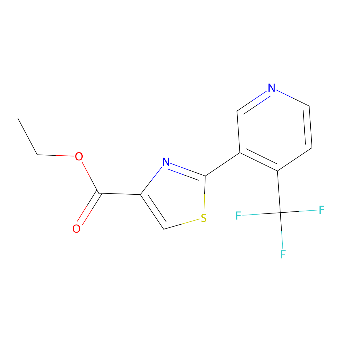 Ethyl 2-[4-(Trifluoromethyl)-3-pyridyl]thiazole-4-carboxylate molecular structure, CAS 276686-79-4
