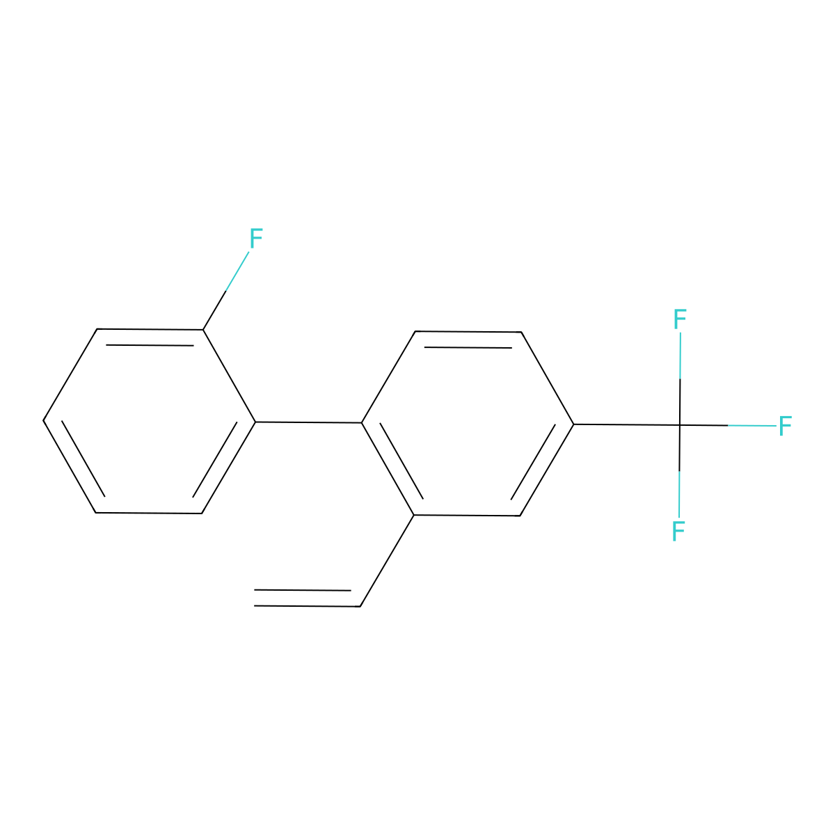 2-Ethenyl-2'-fluoro-4-(trifluoromethyl)-1,1'-biphenyl molecular structure, CAS 2766860-94-8