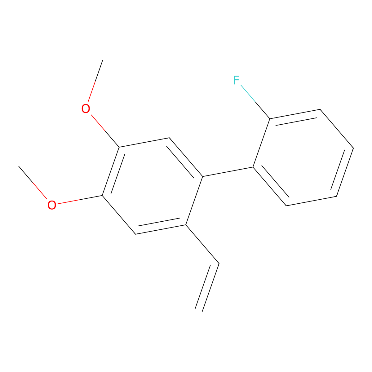 2-Ethenyl-2'-fluoro-4,5-dimethoxy-1,1'-biphenyl molecular structure, CAS 2766860-95-9