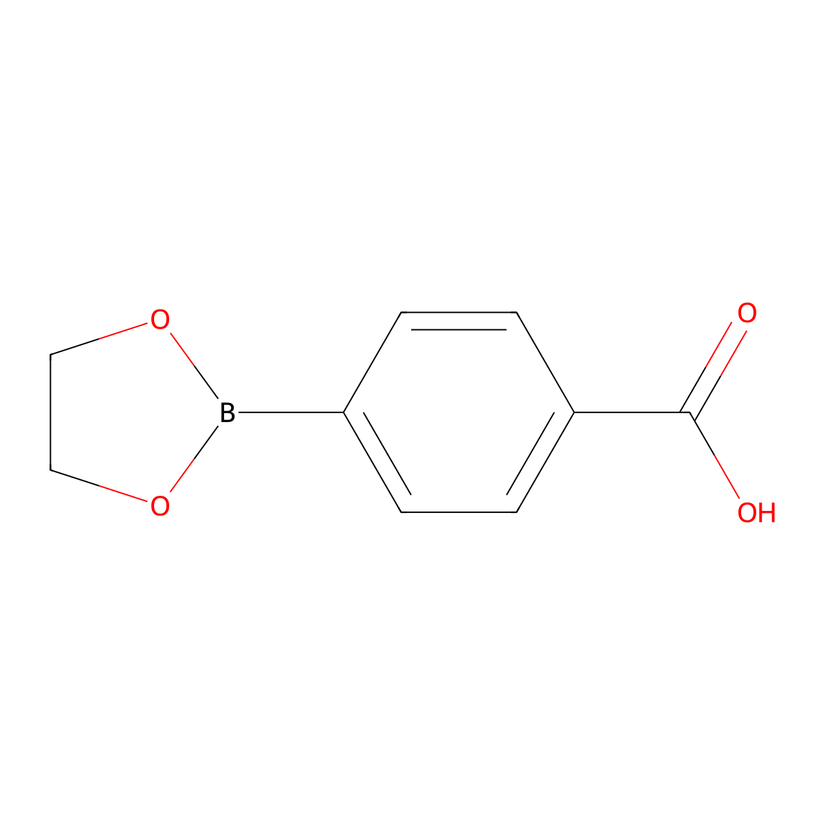 4-(1,3,2-Dioxaborolan-2-yl)benzoic acid molecular structure, CAS 276694-12-3