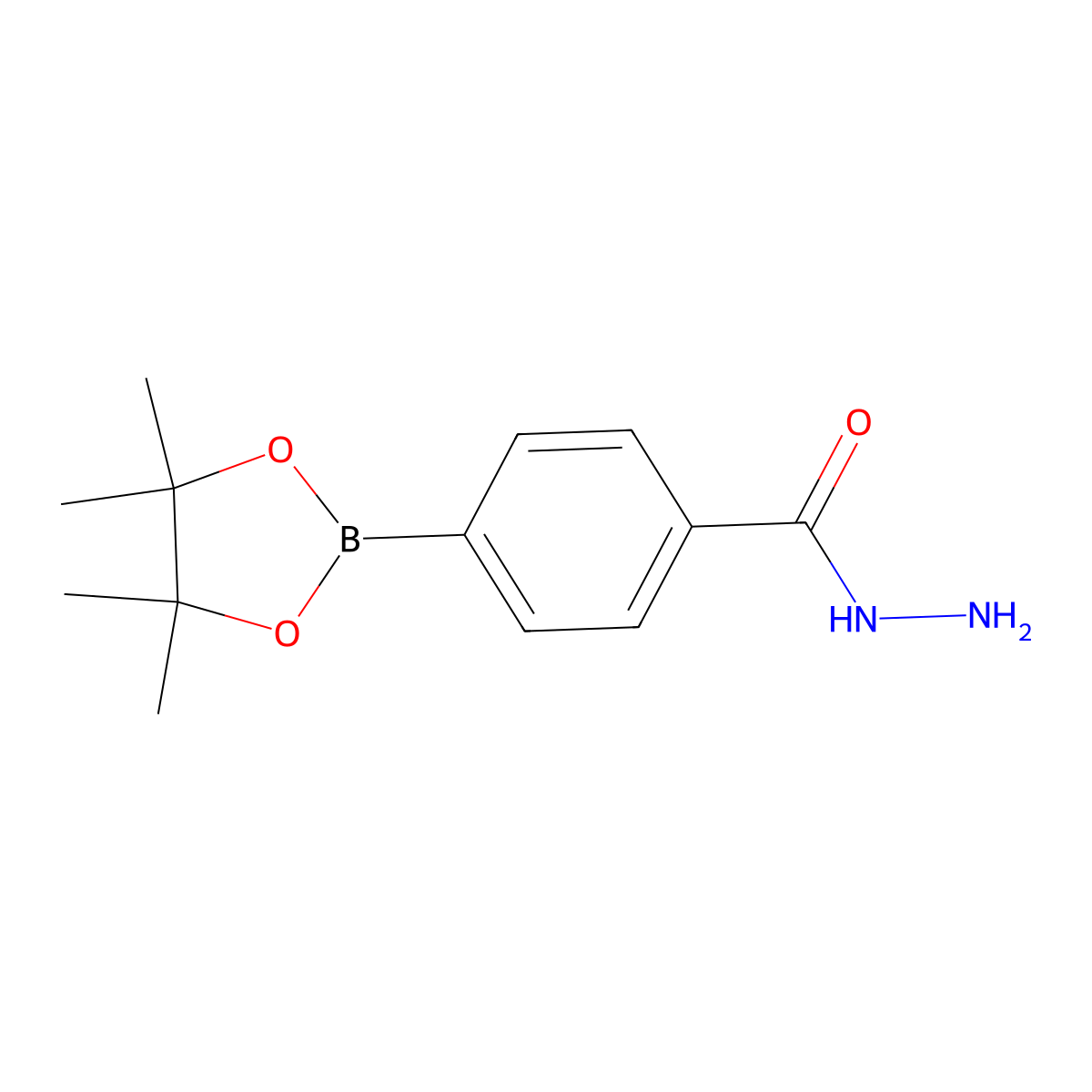 4-(4,4,5,5-Tetramethyl-1,3,2-dioxaborolan-2-yl)benzohydrazide molecular structure, CAS 276694-16-7