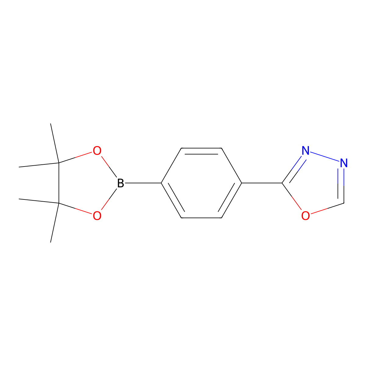 2-(4-(4,4,5,5-Tetramethyl-1,3,2-dioxaborolan-2-yl)phenyl)-1,3,4-oxadiazole molecular structure, CAS 276694-19-0