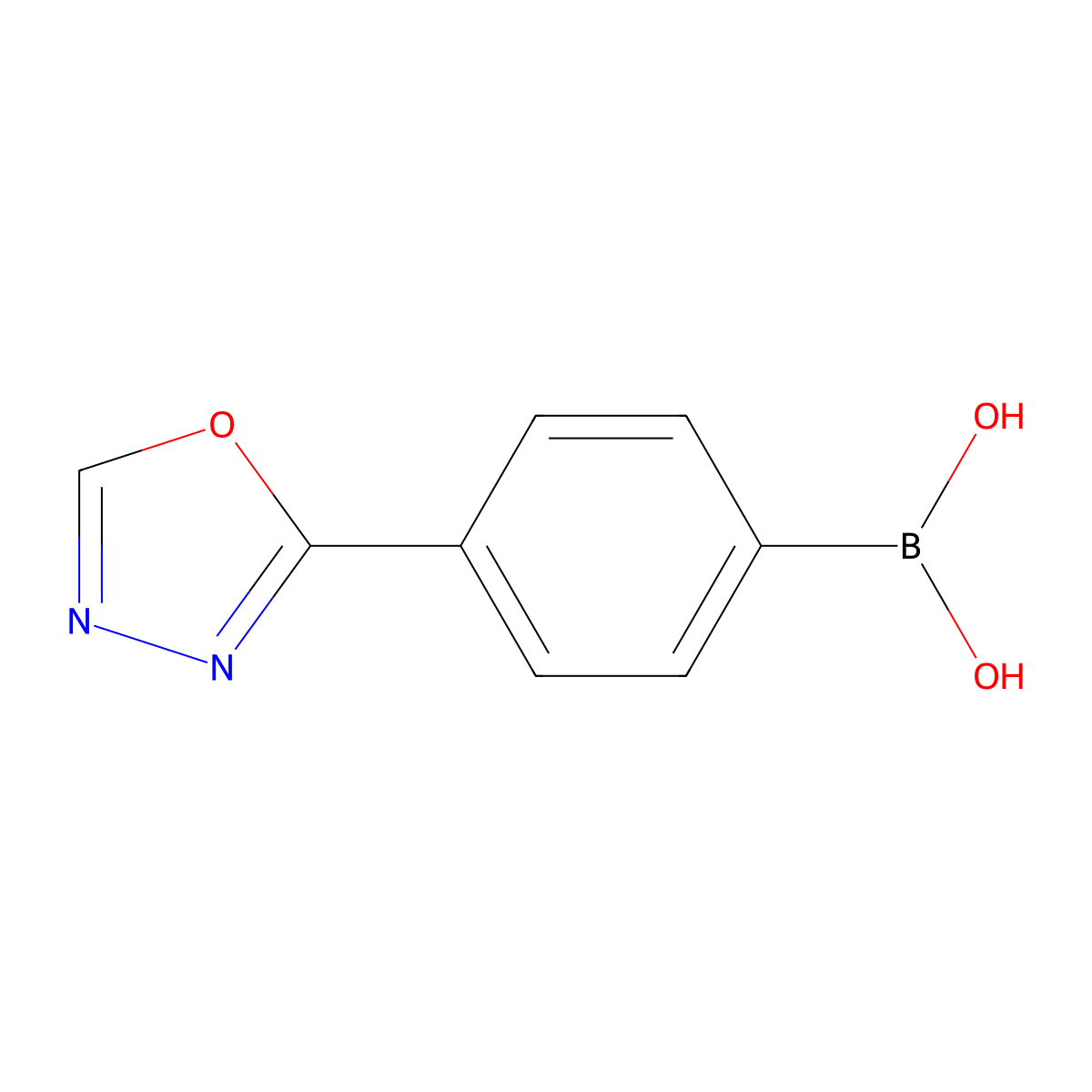 [4-(1,3,4-oxadiazol-2-yl)phenyl]boronic Acid molecular structure, CAS 276694-22-5